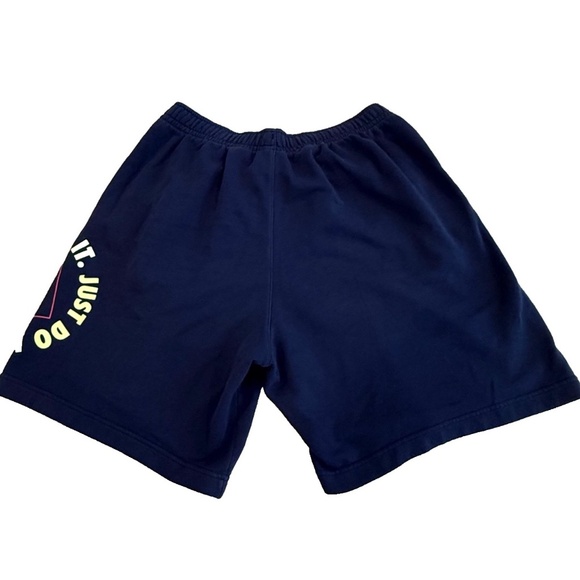 NIKE "Just Do It" Logo Men's Fleece Sweat Shorts; Navy Blue; Size XL - Picture 3 of 7